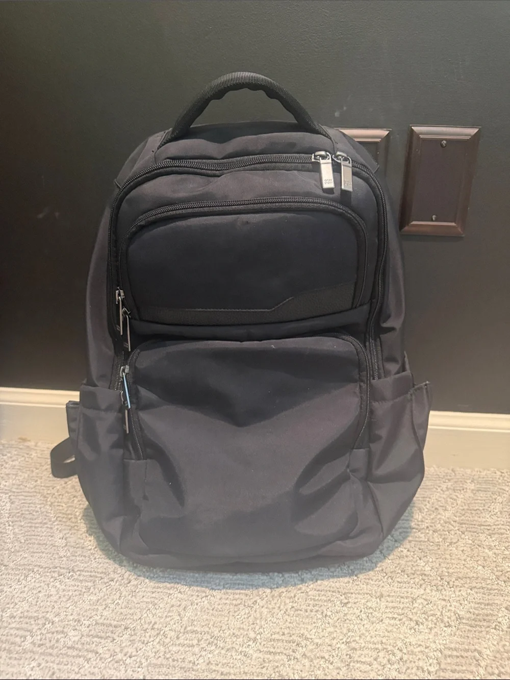 Signature day Black Multi‑Pocket Travel Backpack